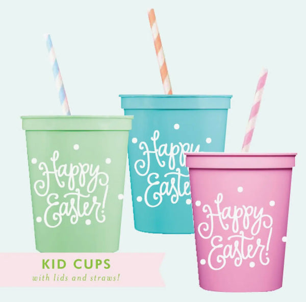 Kids Happy Easter Cups (Pink or Blue!)