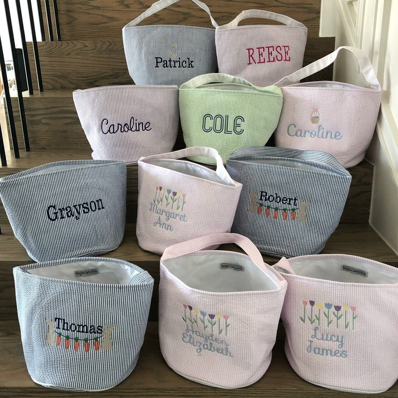 PREORDER - Seersucker Easter Buckets (5 Color Options)