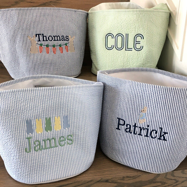 PREORDER - Seersucker Easter Buckets (5 Color Options)